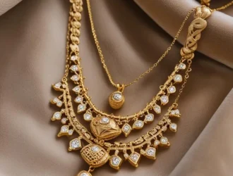 Gold necklace set