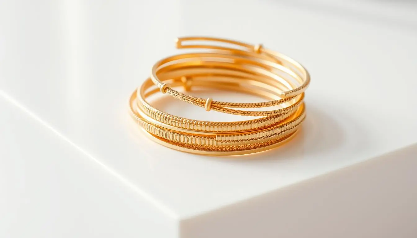 Gold bracelet stack ideas