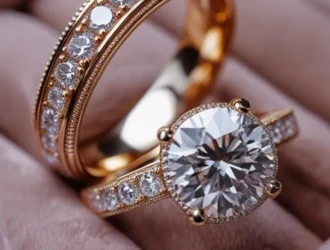 wedding band with an engagement ring