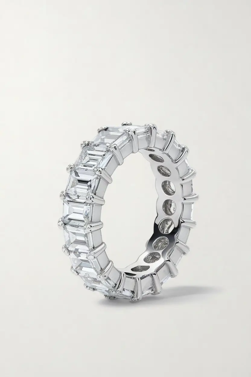 Emerald cut eternity band