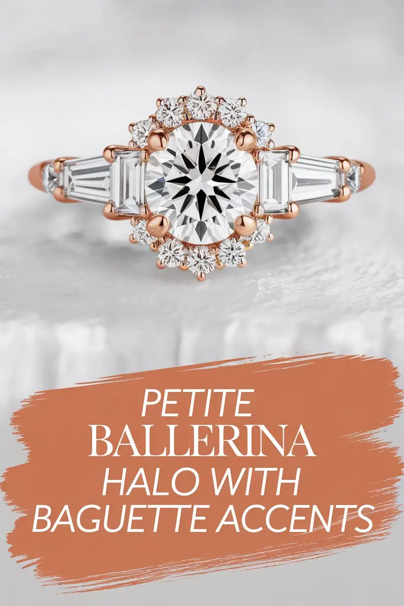  Petite ballerina halo with baguettes