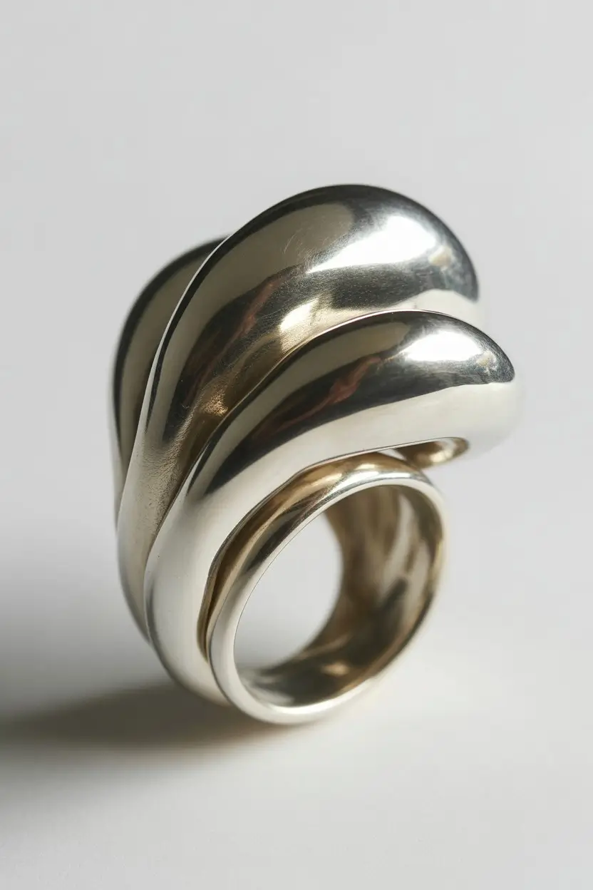 Sculptural high dome ring