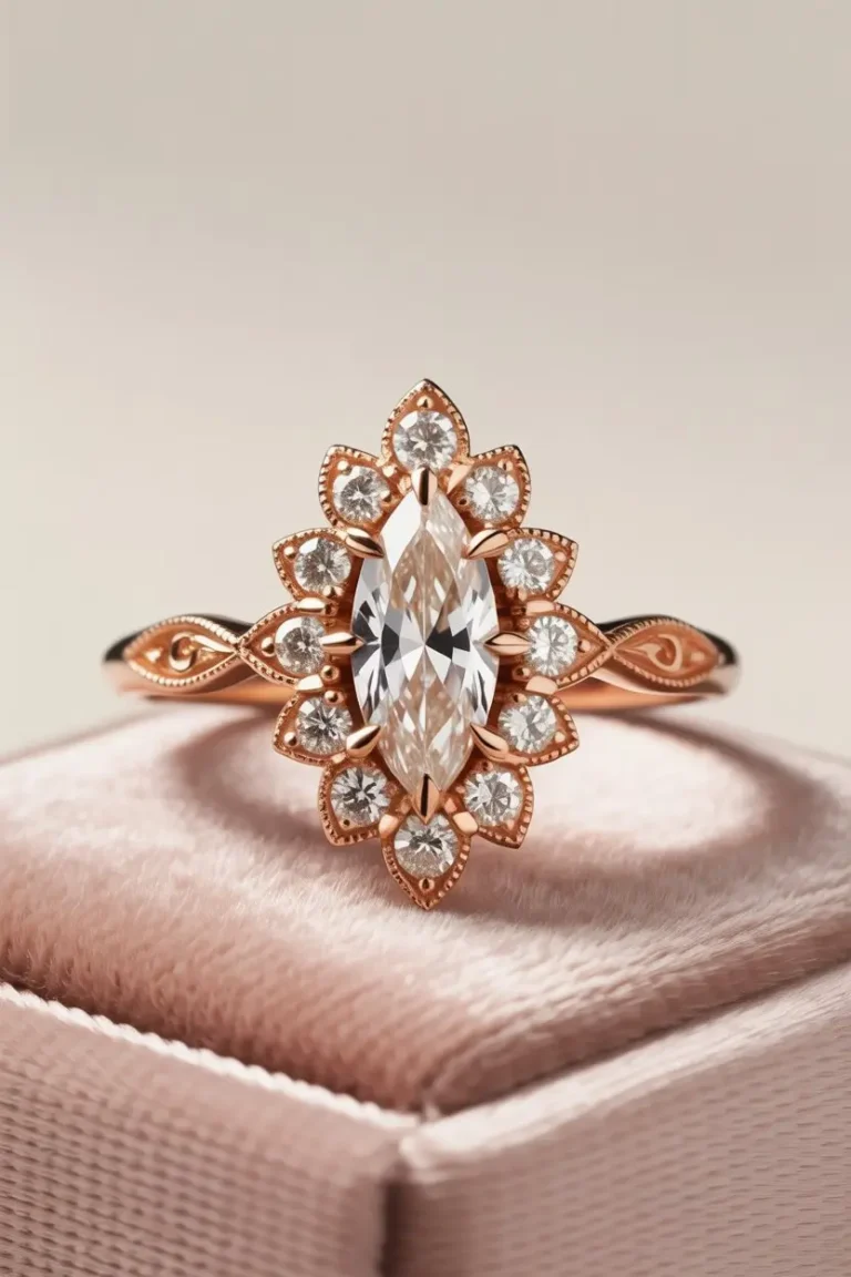 10 Pretty Rings That Will Make You Fall in Love Again Vintage inspired marquise cluster