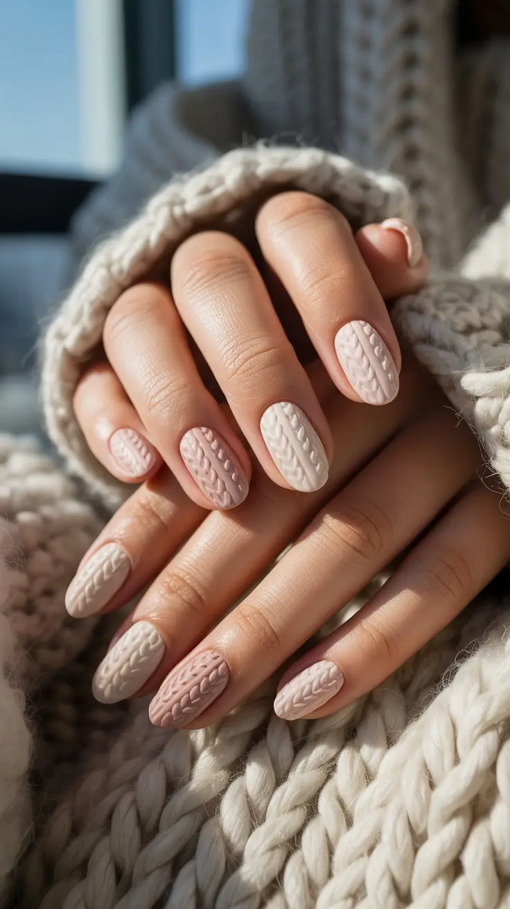 Cable knit texture inspired by winter sweaters
