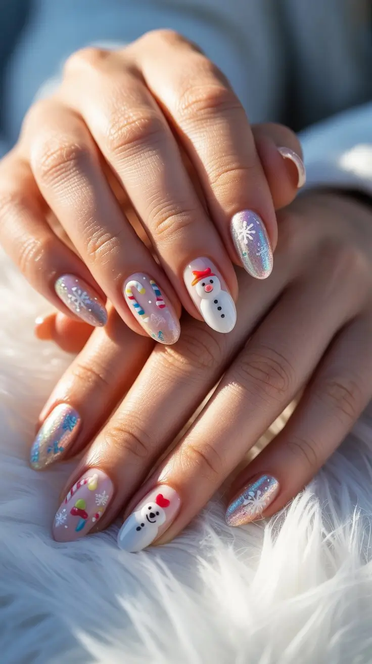 Playful and Whimsical Winter Nail Art