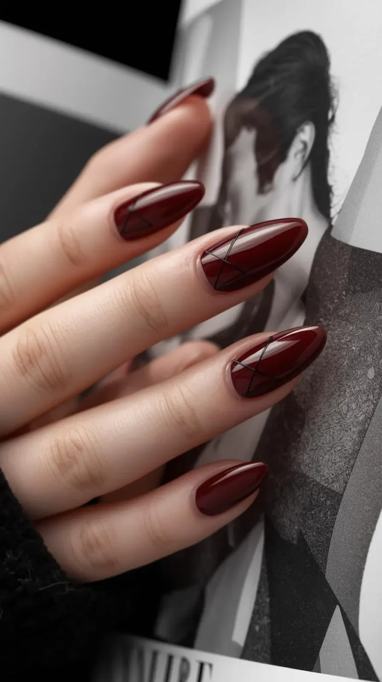 Dark Cherry Red Nails: The Chic Nail Trend dark cherry red nail