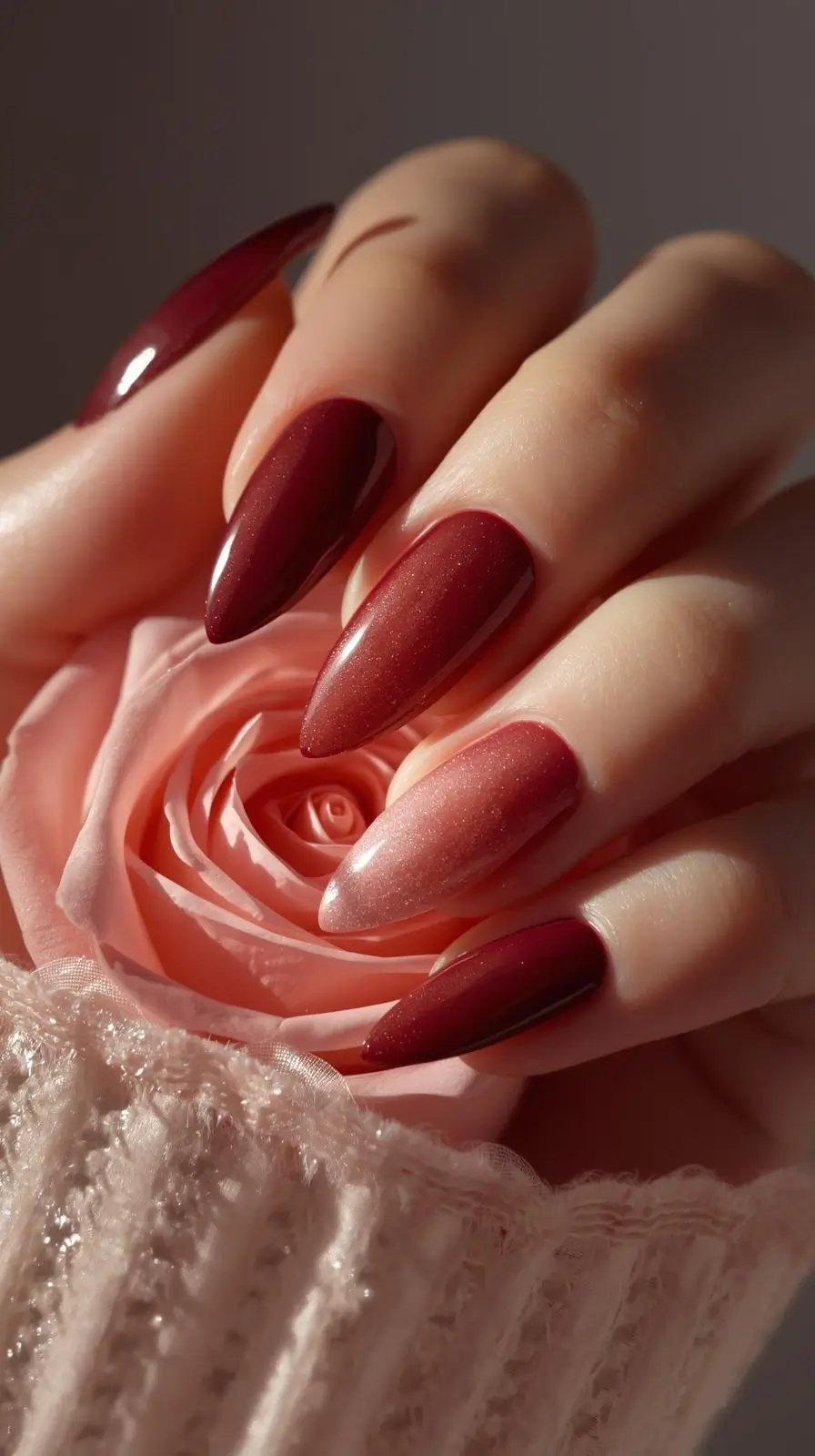 dark cherry red nail