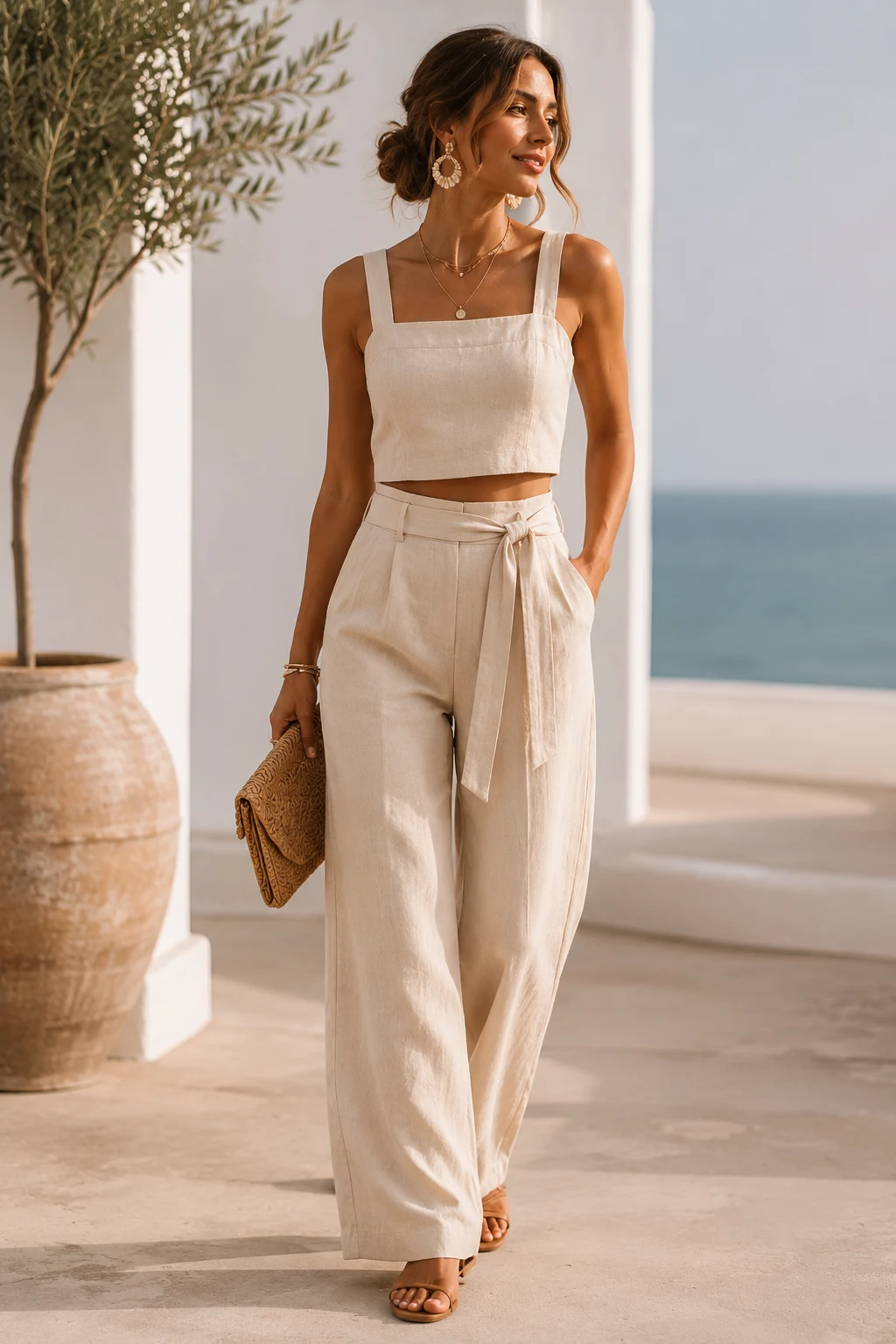 Outfit 2 — beach wedding attire for guest women boho style outfit, worn by a stylish woman
