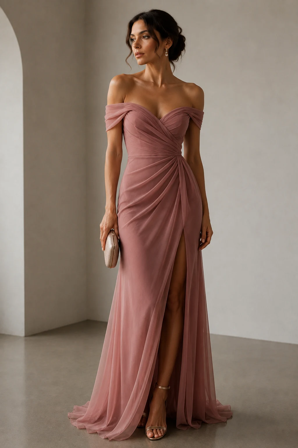 Outfit 6 — black tie gala dinner style outfit, worn by a stylish woman