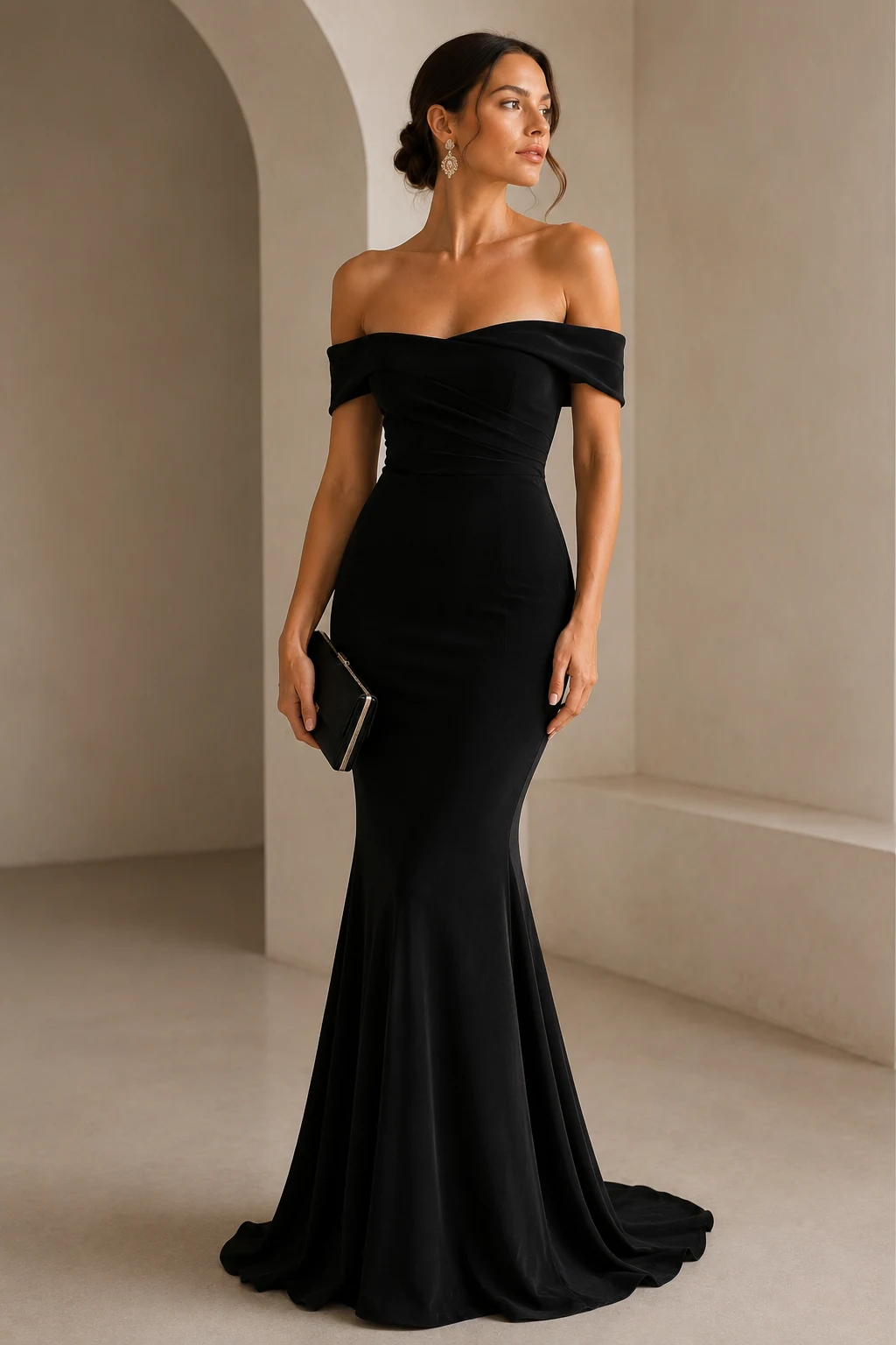 Outfit 3 — black tie gala dress style outfit, worn by a stylish woman