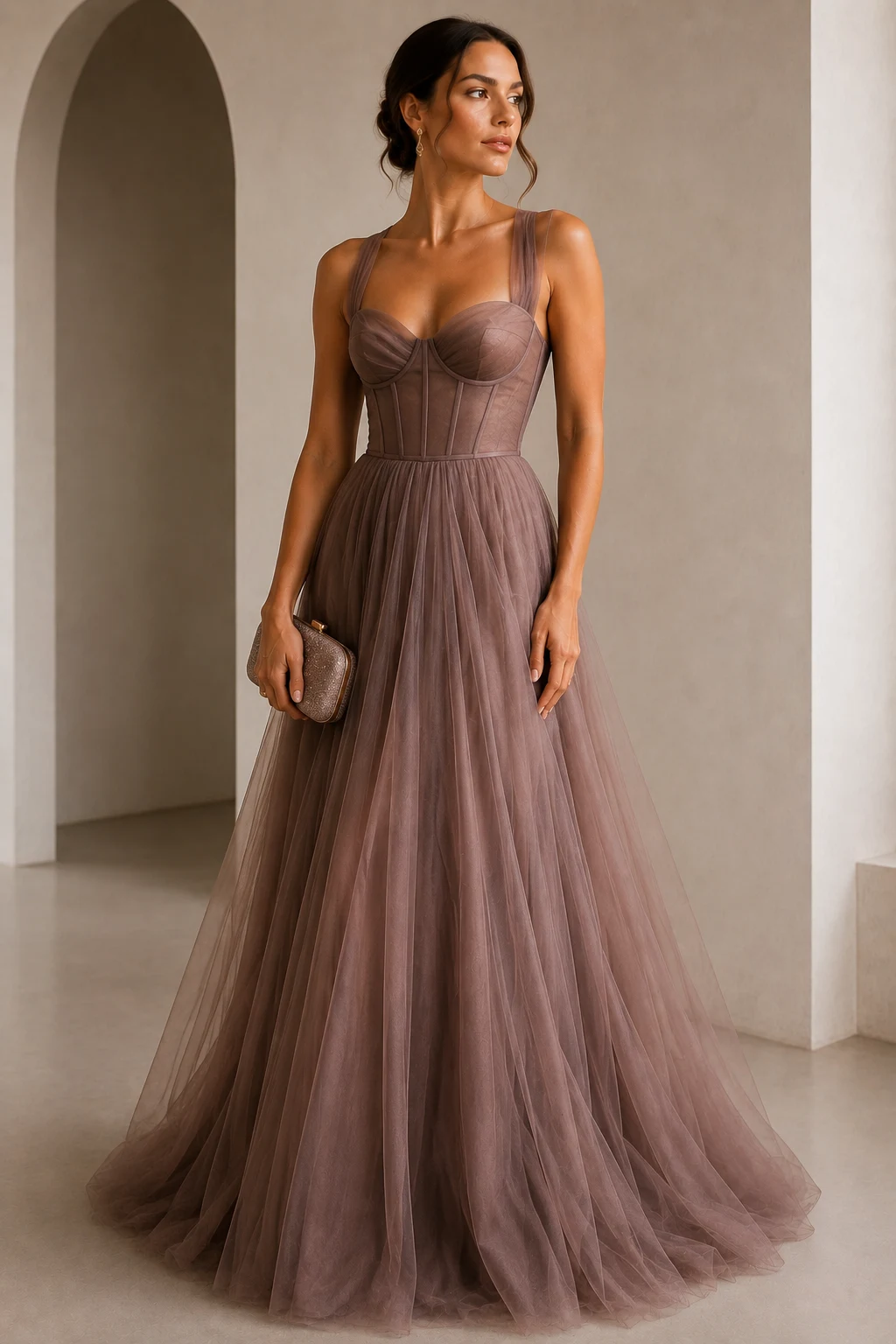 Outfit 6 — black tie gala dress style outfit, worn by a stylish woman