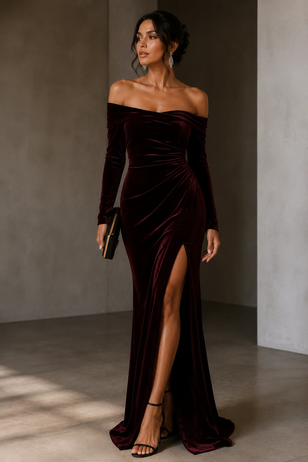The Velvet Gown With Main-Character Energy — black tie gala outfit style outfit, worn by a stylish woman