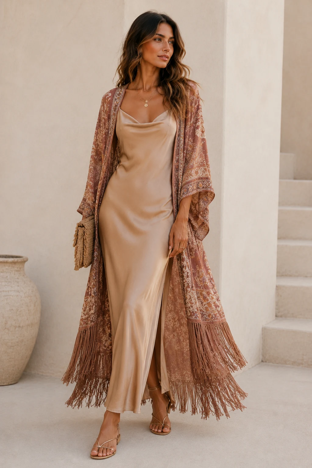 Outfit 3 — boho beach wedding guest outfit style outfit, worn by a stylish woman