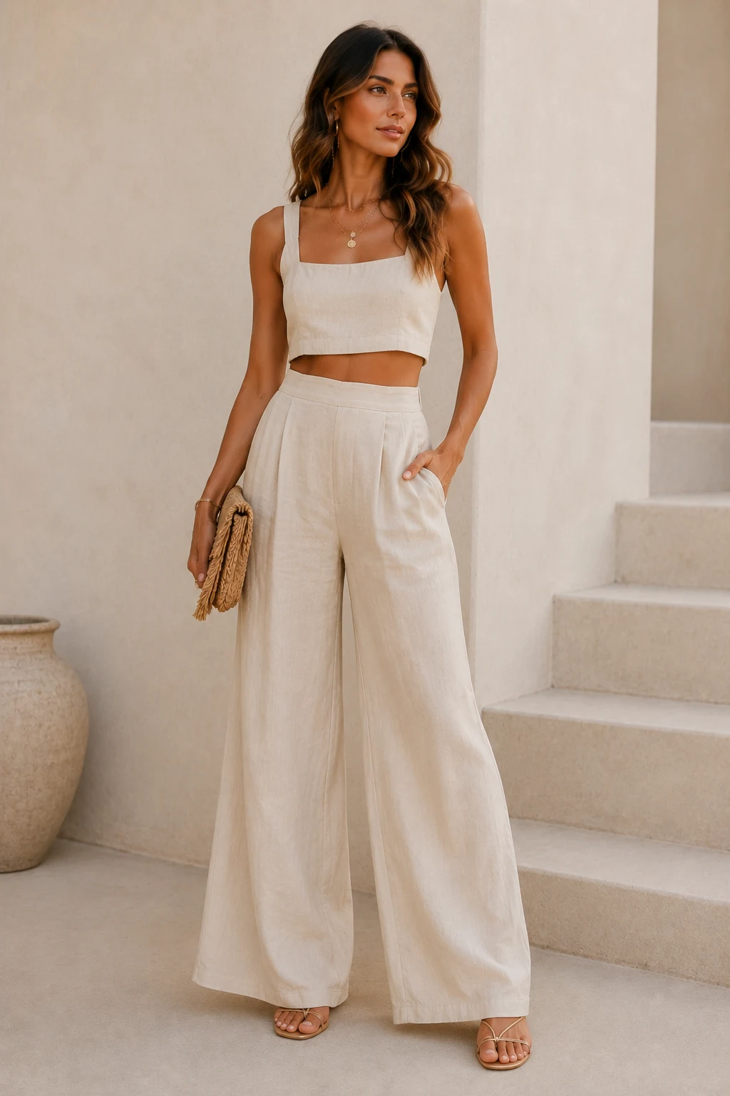 Outfit 4 — boho beach wedding guest outfit style outfit, worn by a stylish woman