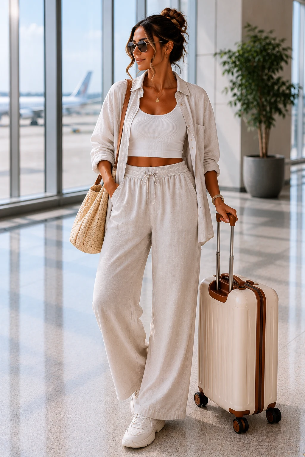 cute airport outfit summer casual — Outfit 4 — cute airport outfit summer casual style outfit, worn by a stylish woman