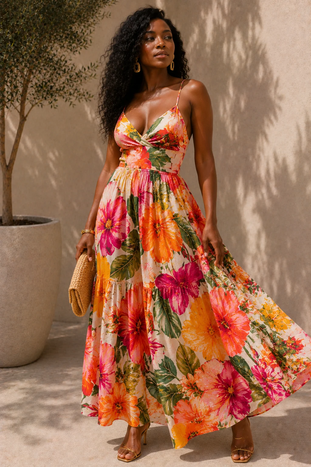 The Bold Floral Maxi Dress That Refuses to Be Ignored — garden party outfits black women style outfit, worn by a stylish woman