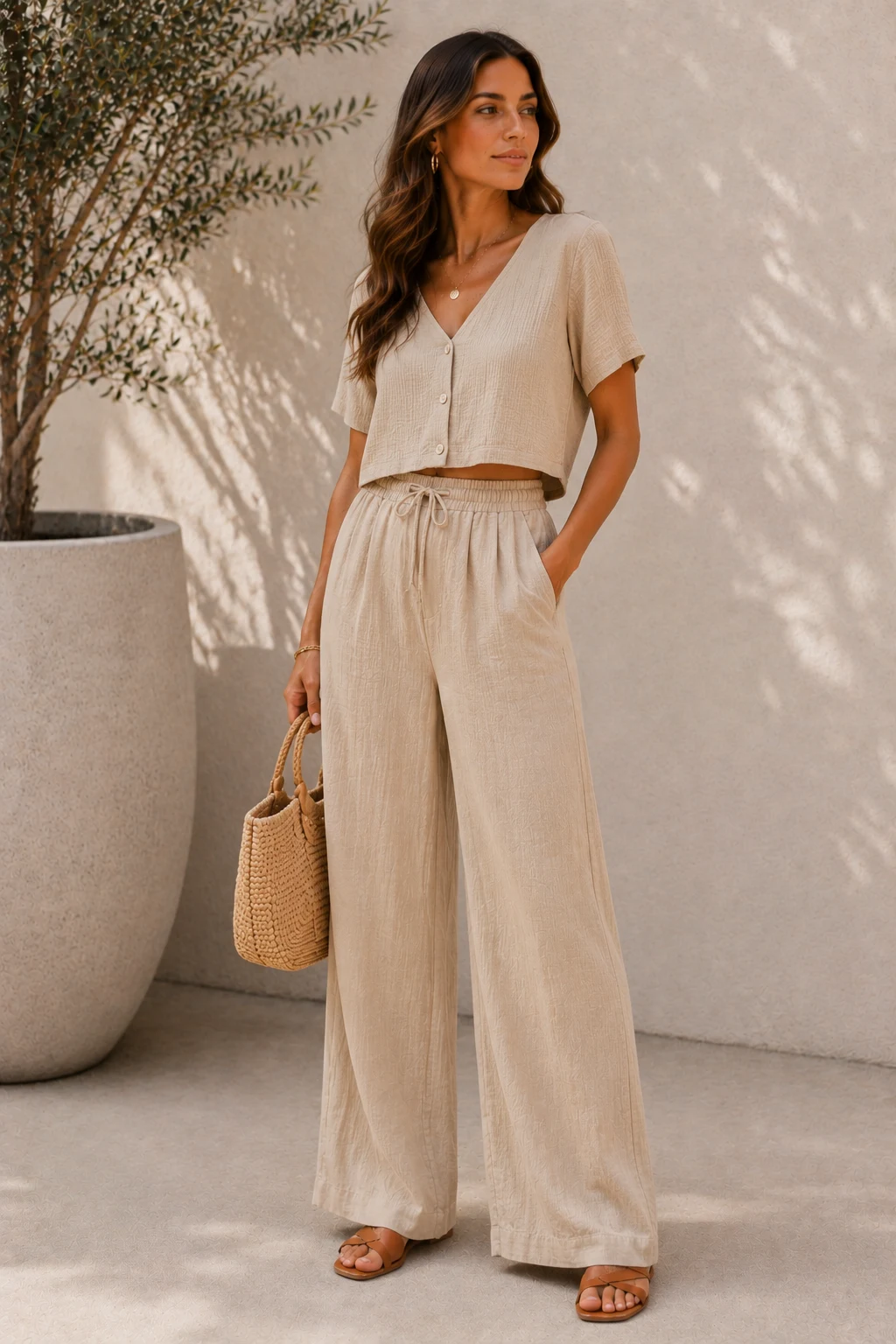 The Matching Pants Set That Solves Everything — garden party outfits for women pants style outfit, worn by a stylish woman