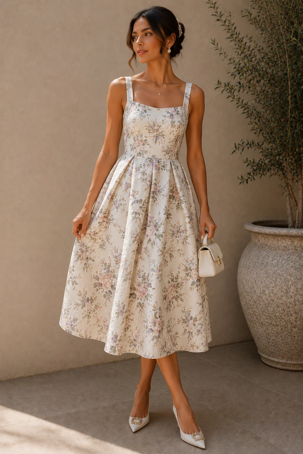 Outfit 7 — garden party outfits for women wedding style outfit, worn by a stylish woman