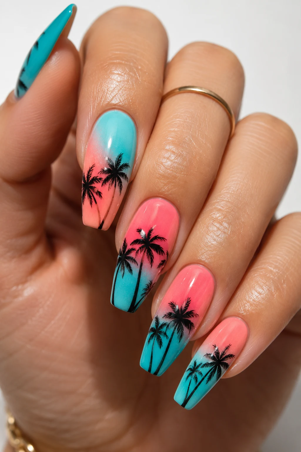 Tropical Palm Paradise Hot Summer Nails — Hot Summer Nails style outfit, worn by a stylish woman