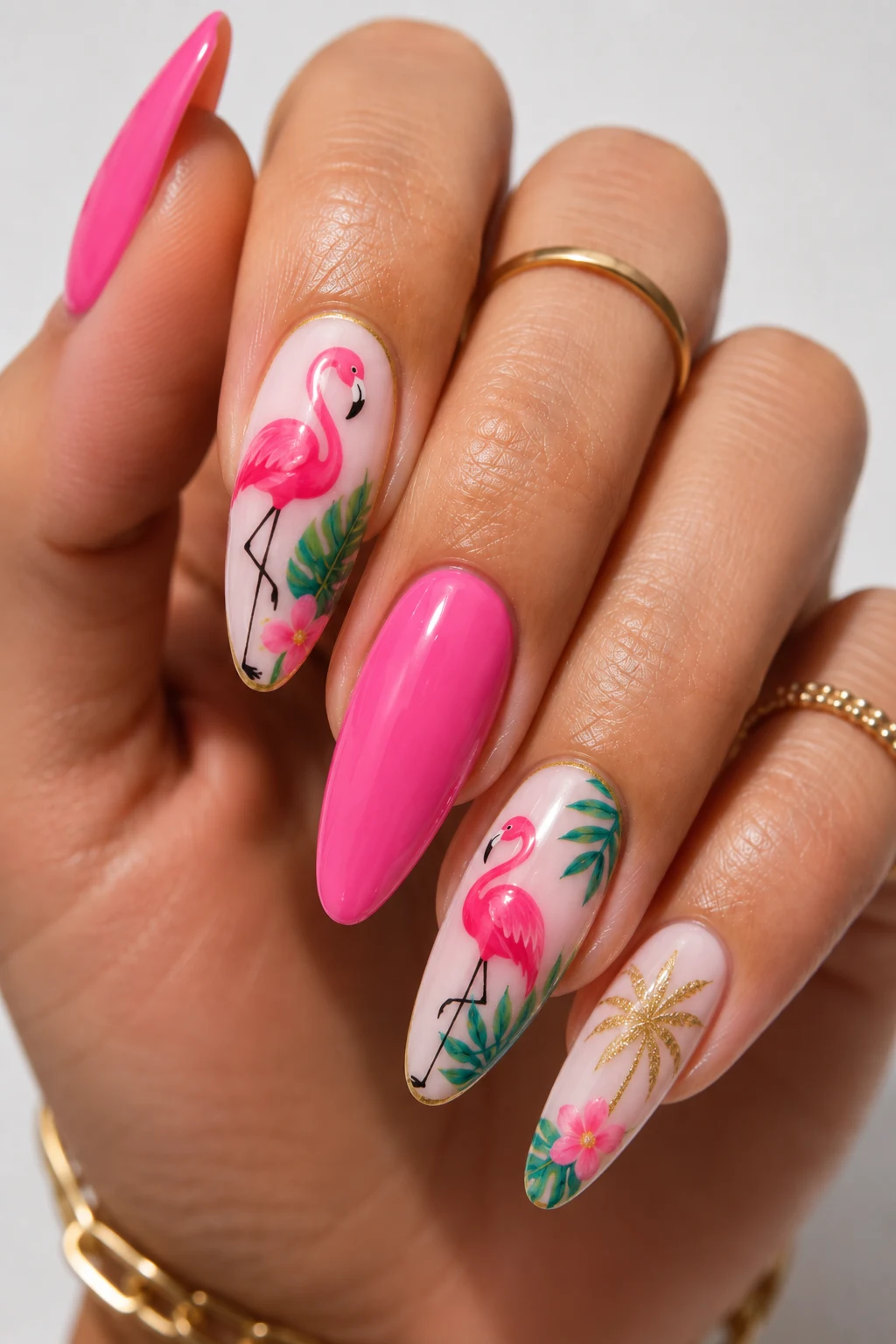 Pink Flamingo Pop — Hot Summer Nails style outfit, worn by a stylish woman