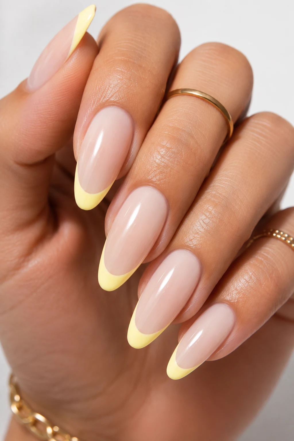 Milky Lemon French Tips — Hot Summer Nails style outfit, worn by a stylish woman