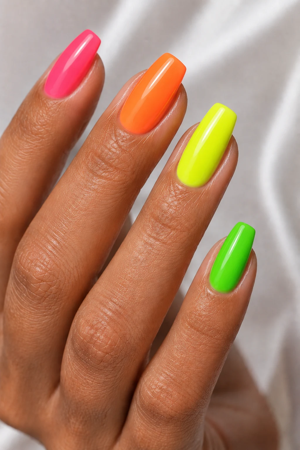 Neon Vacation Mix — Popular Summer Nails style outfit, worn by a stylish woman