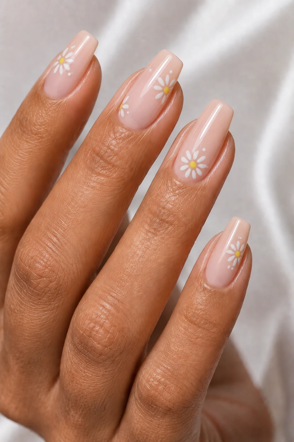 Daisy Garden Minimalist Nails — Popular Summer Nails style outfit, worn by a stylish woman
