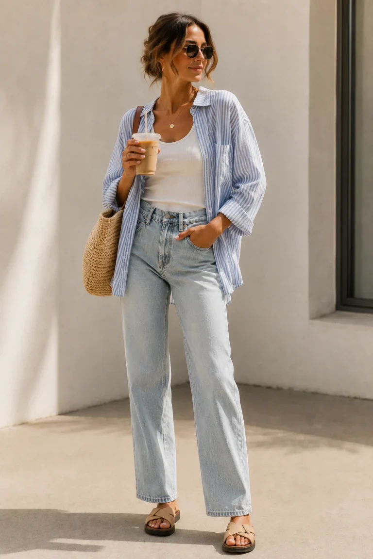 summer cute outfit — Summer Cute Outfit Girls Wear on Every Coffee Run — summer cute outfit style outfit, worn by a stylish woman