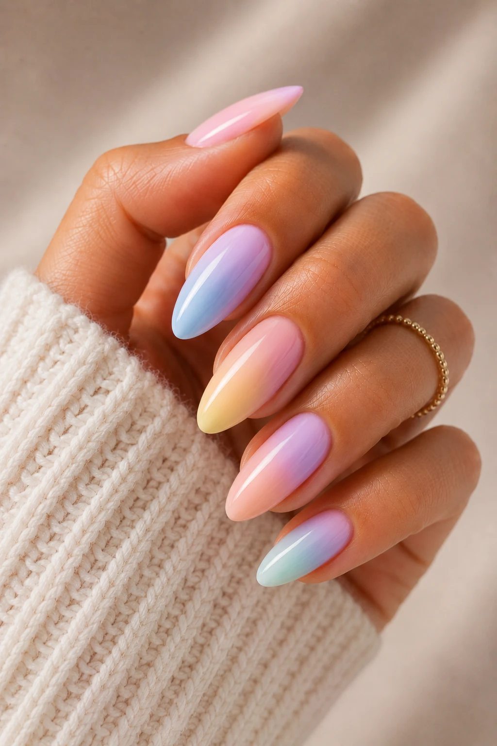 summer nails 2026 almond — Pastel Ombre Summer Nails 2026 Almond That Look Airbrushed — summer nails 2026 almond style outfit, worn by a stylish woman