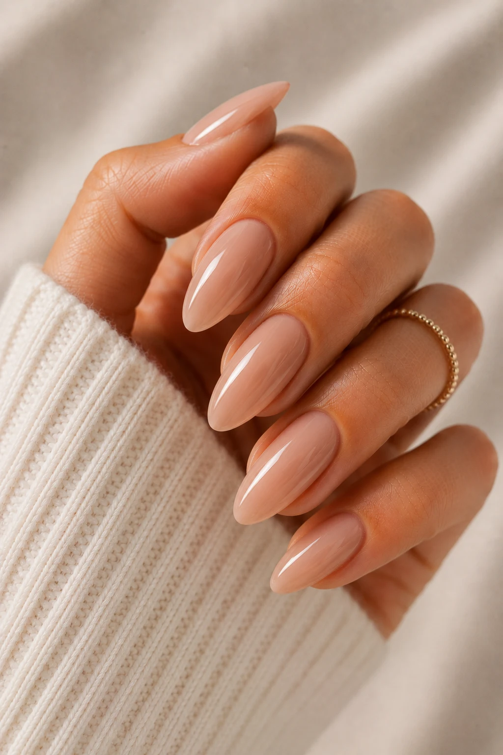 summer nails 2026 almond — Glossy Nude Summer Nails 2026 Almond for Minimalist Girls — summer nails 2026 almond style outfit, worn by a stylish woman