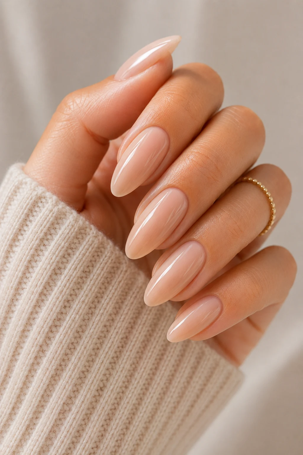 summer nails acrylic — Nude Gloss Summer Nails Acrylic for the Minimalist Girls — summer nails acrylic style outfit, worn by a stylish woman