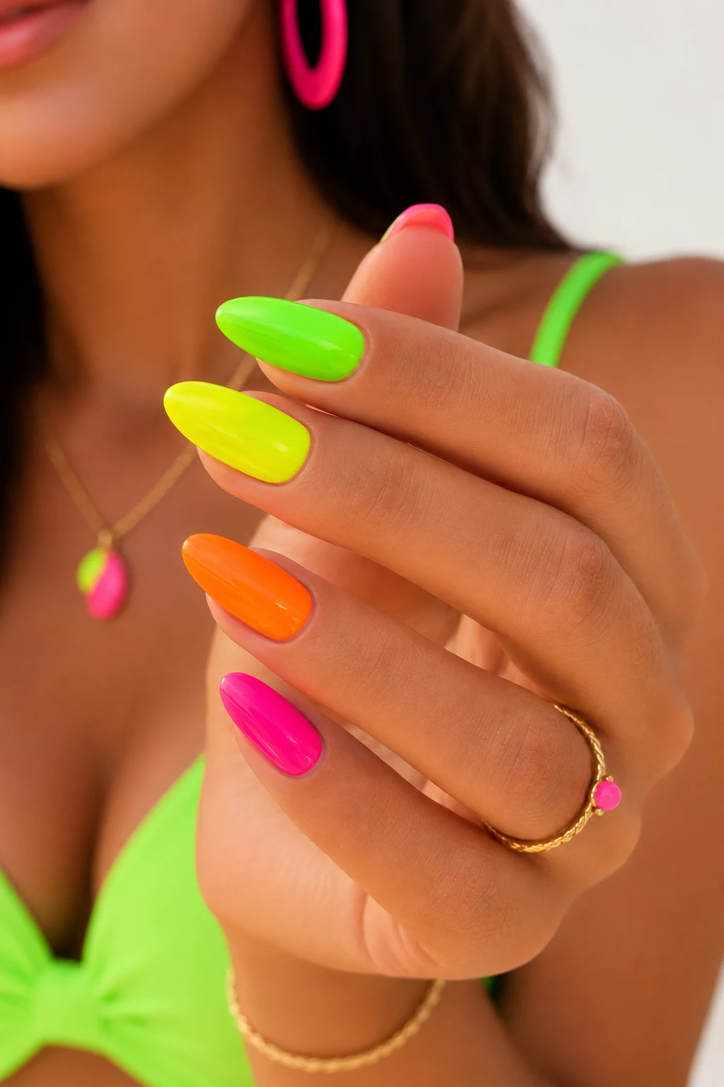 summer nails colors — Neon Pop Summer Nails Colors — summer nails colors style outfit, worn by a stylish woman