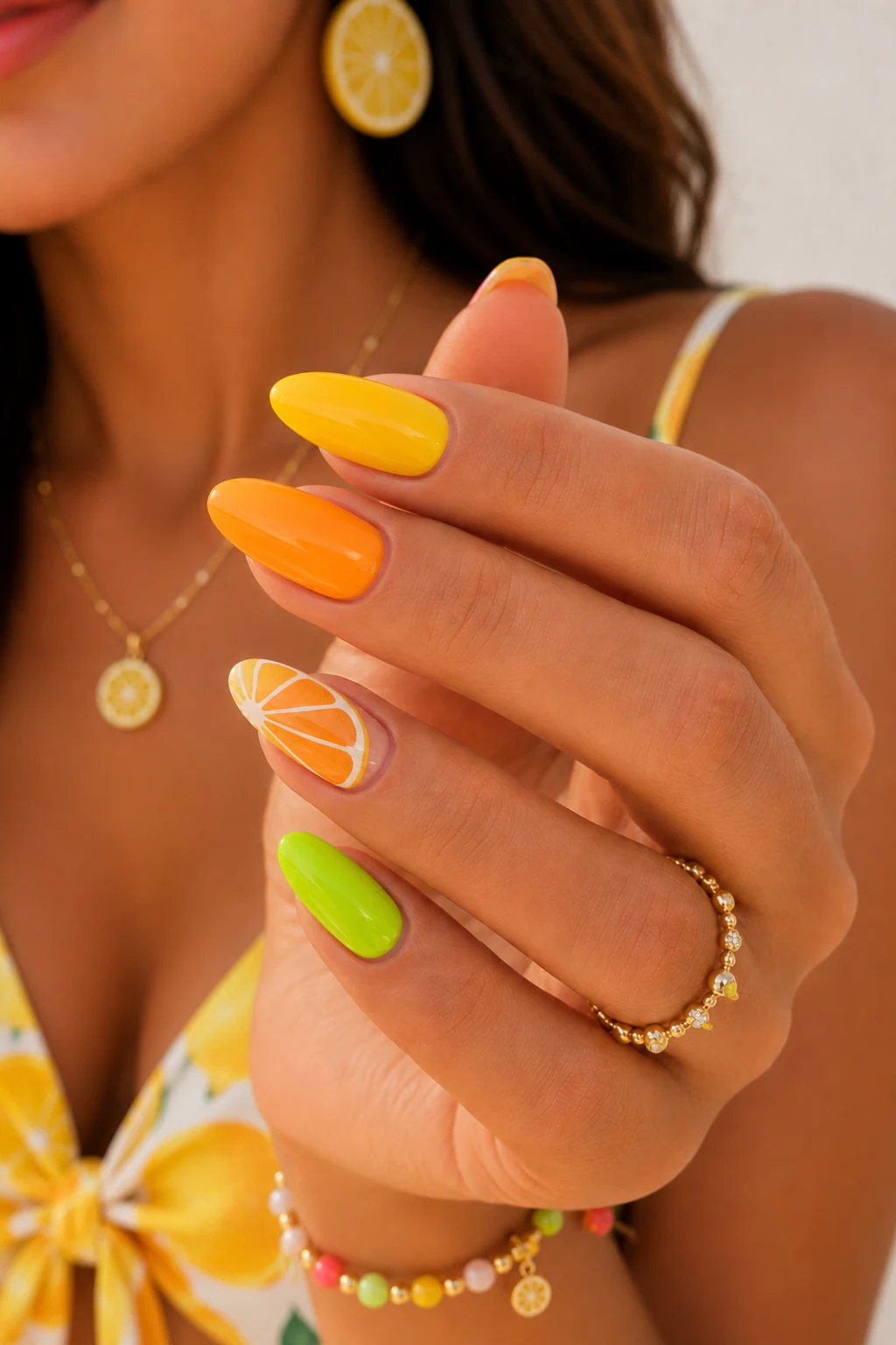 summer nails colors — Citrus Summer Nails Colors That Feel Extra Fresh — summer nails colors style outfit, worn by a stylish woman