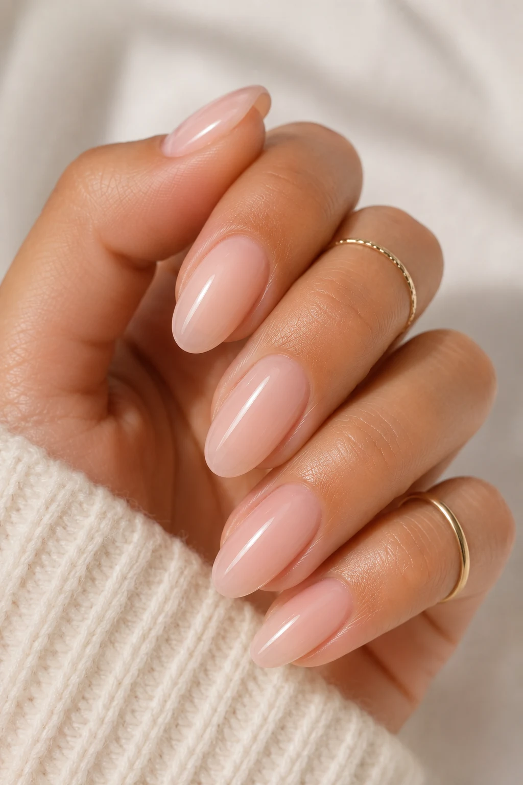 summer nails designs — Milky Pink Summer Nails Designs for the Clean Girl Aesthetic — summer nails designs style outfit, worn by a stylish woman
