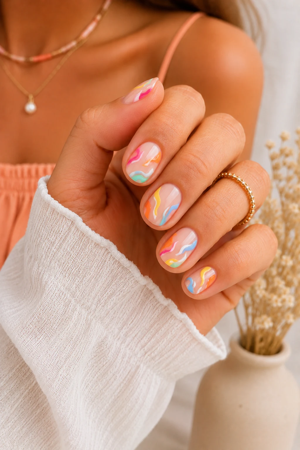 summer nails short — Outfit 7 — summer nails short style outfit, worn by a stylish woman