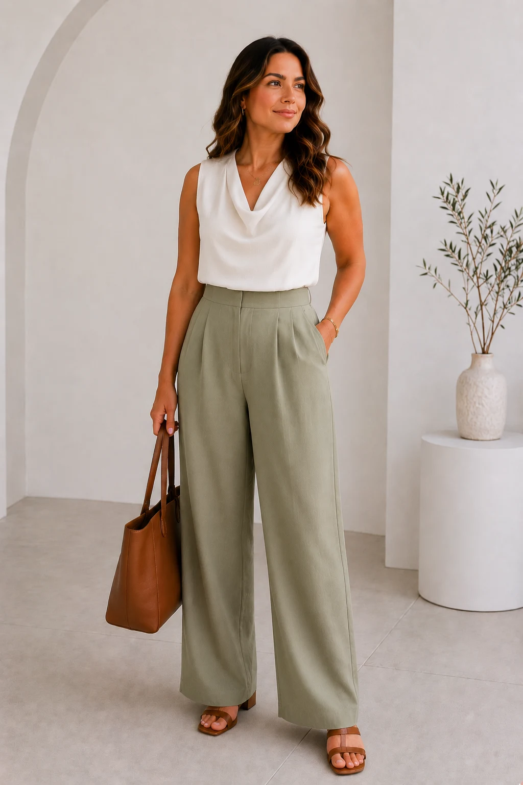 Outfit 6 — summer outfits women for work style outfit, worn by a stylish woman Outfit 6 — summer outfits women for work style outfit, worn by a stylish woman