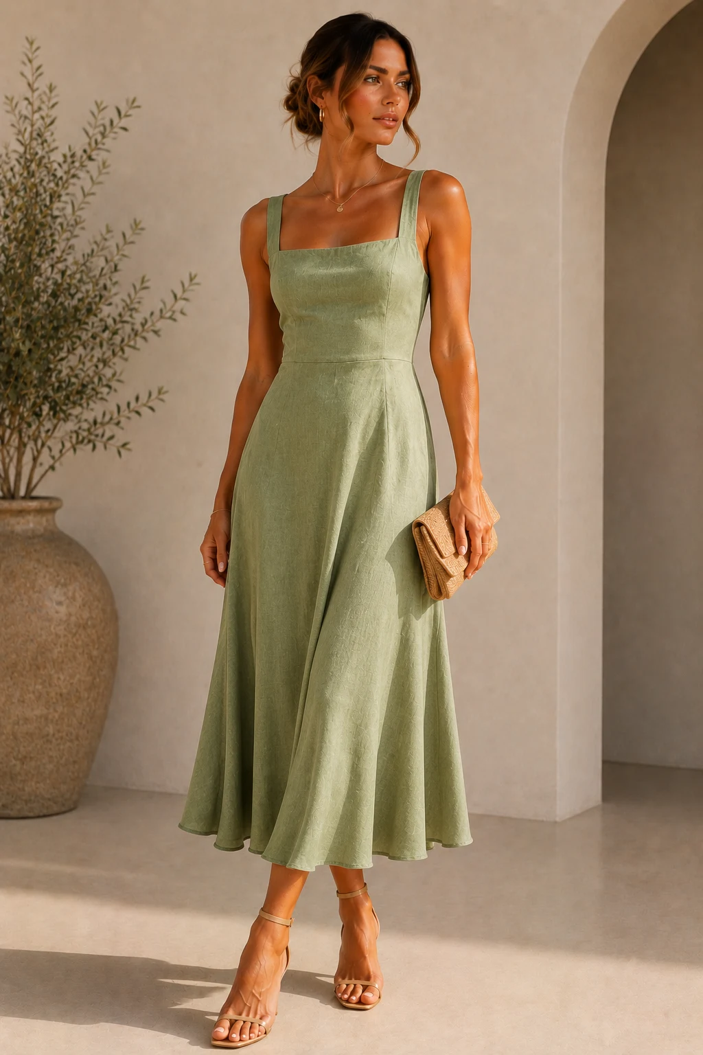 Outfit 4 — wedding guest dresses summer aesthetic style outfit, worn by a stylish woman
