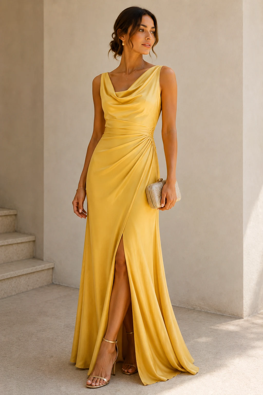 Outfit 11 — wedding guest dresses summer yellow style outfit, worn by a stylish woman