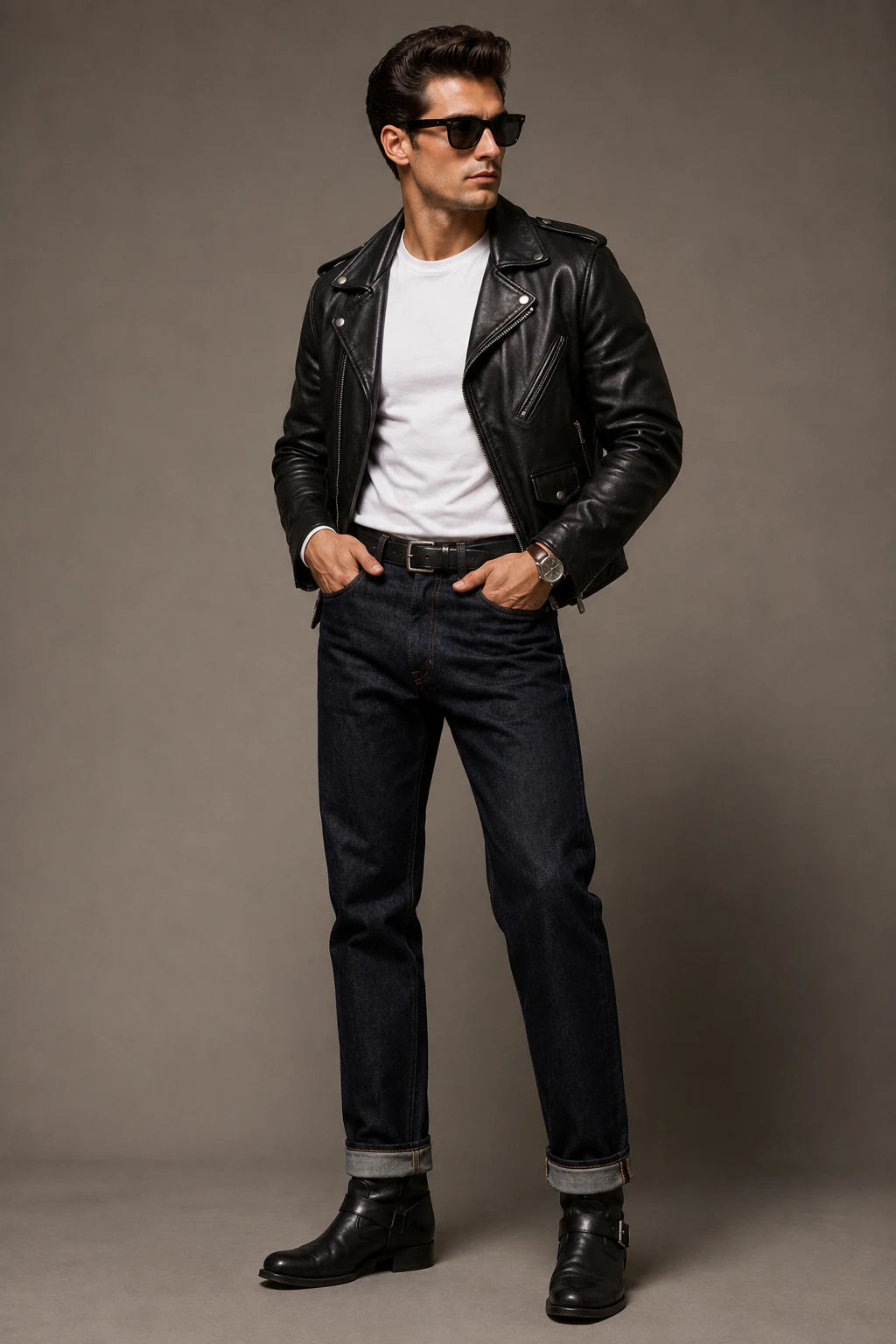 The White Tee Rebel Everyone Notices — 50s outfits men style outfit, worn by a stylish man