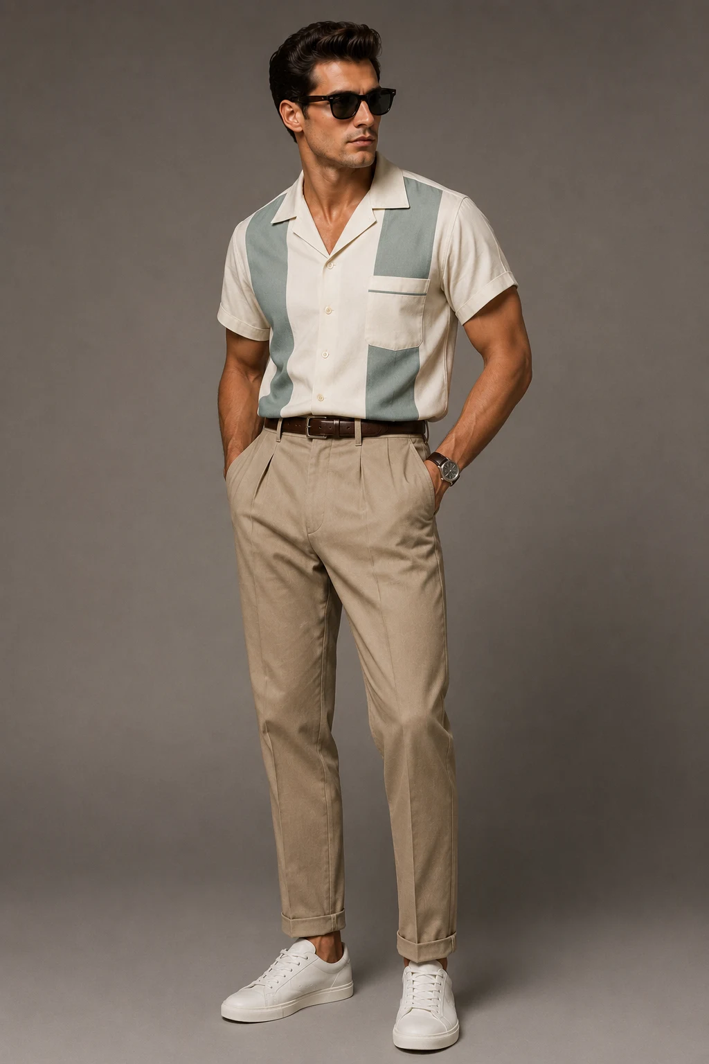 The Retro Bowling Shirt Summer Hero — 50s outfits men style outfit, worn by a stylish man