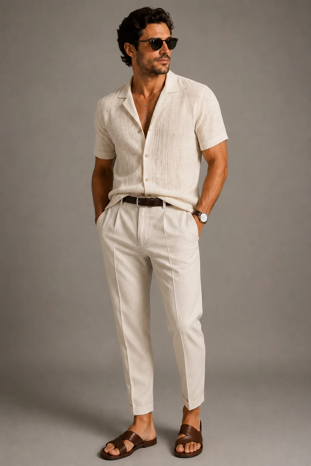 The Riviera Vacation Fit — beach outfits men style outfit, worn by a stylish man