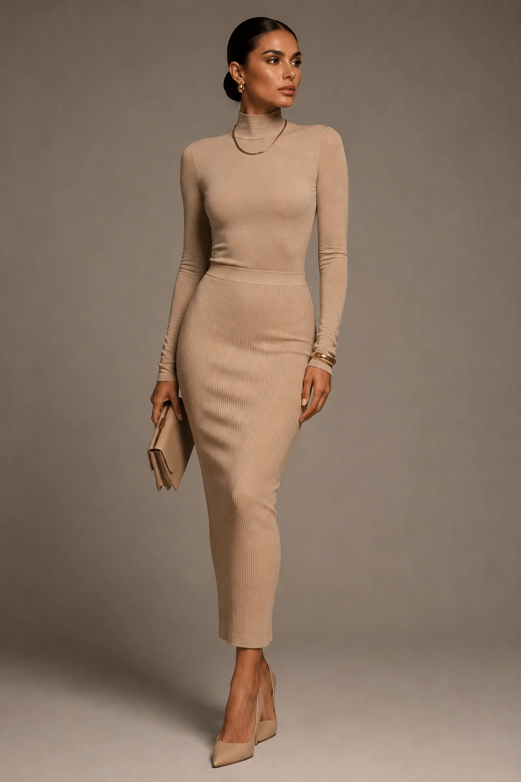 The Sculpted Monochrome neutral Set — bianca grammys outfit no blur style outfit