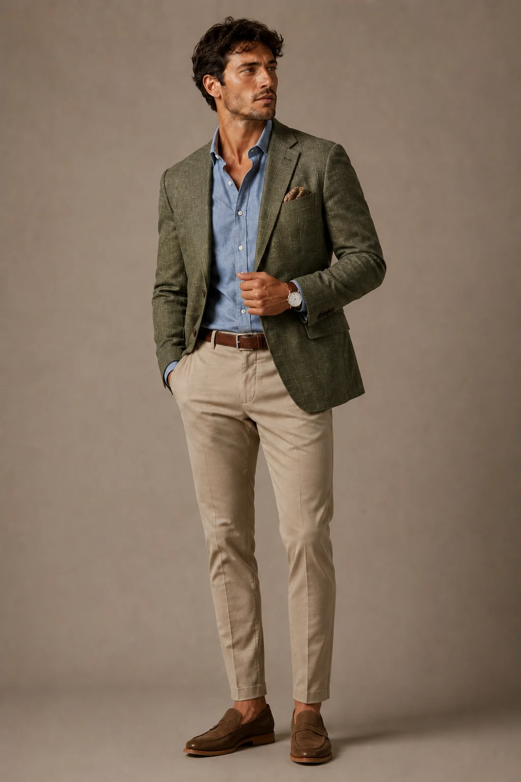 The Rustic Outdoor Wedding Favorite — casual wedding men's outfit style outfit, worn by a stylish man