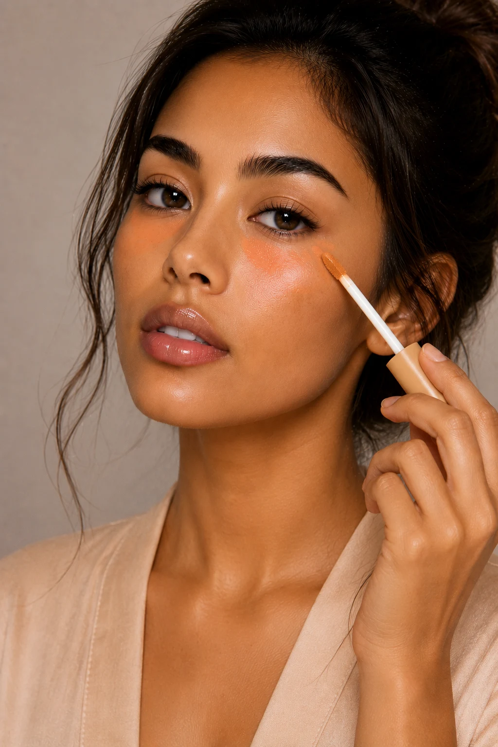 Orange Color Correction Makeup for Hyperpigmentation — color correction makeup style outfit