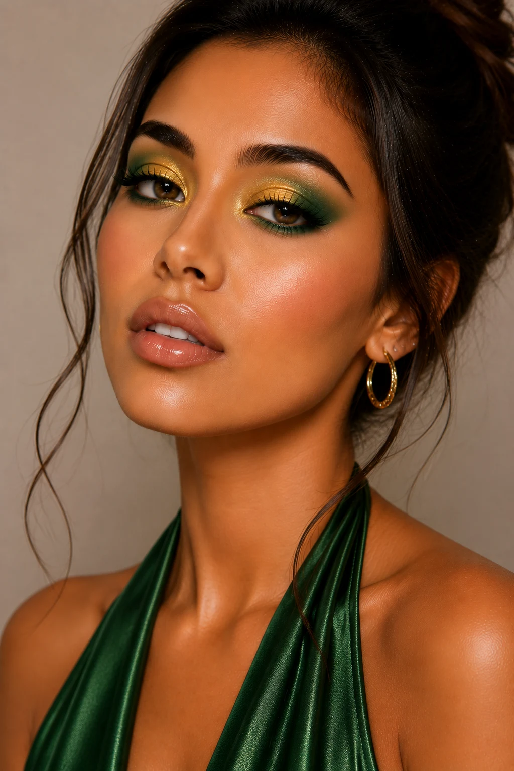 Tropical Green and Gold Glam — colorful eyeshadow looks style outfit
