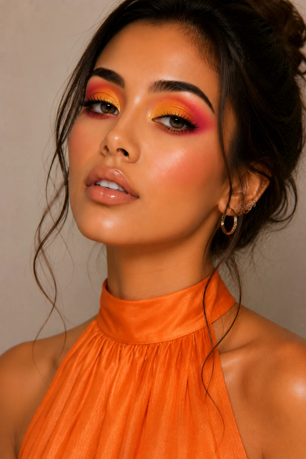 Sunset Glow Colorful Makeup Ideas — colorful makeup ideas style outfit