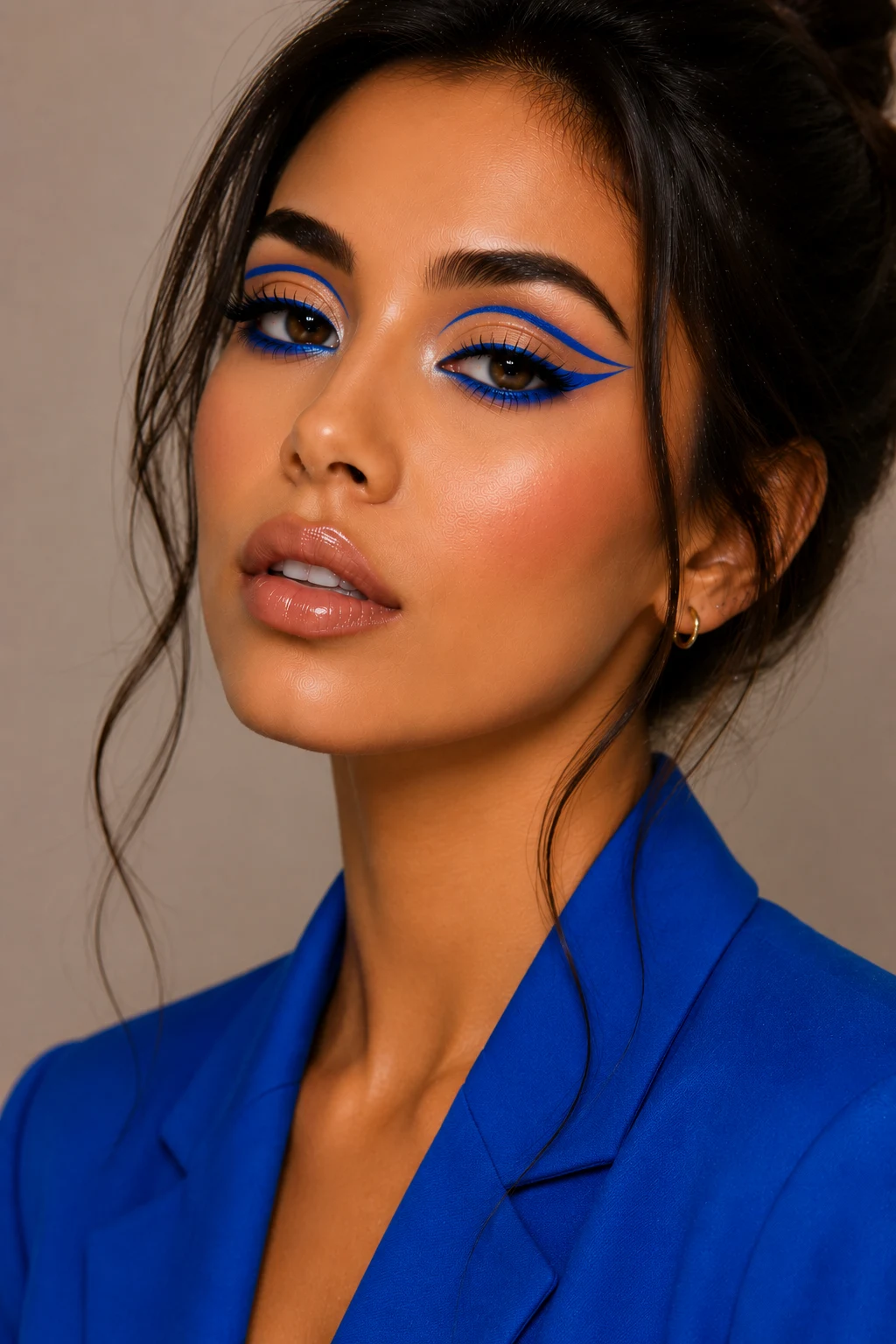 Electric Blue Graphic Liner — colorful makeup ideas style outfit