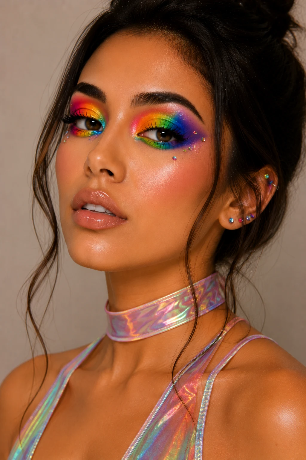 Rainbow Festival Colorful Makeup Ideas — colorful makeup ideas style outfit