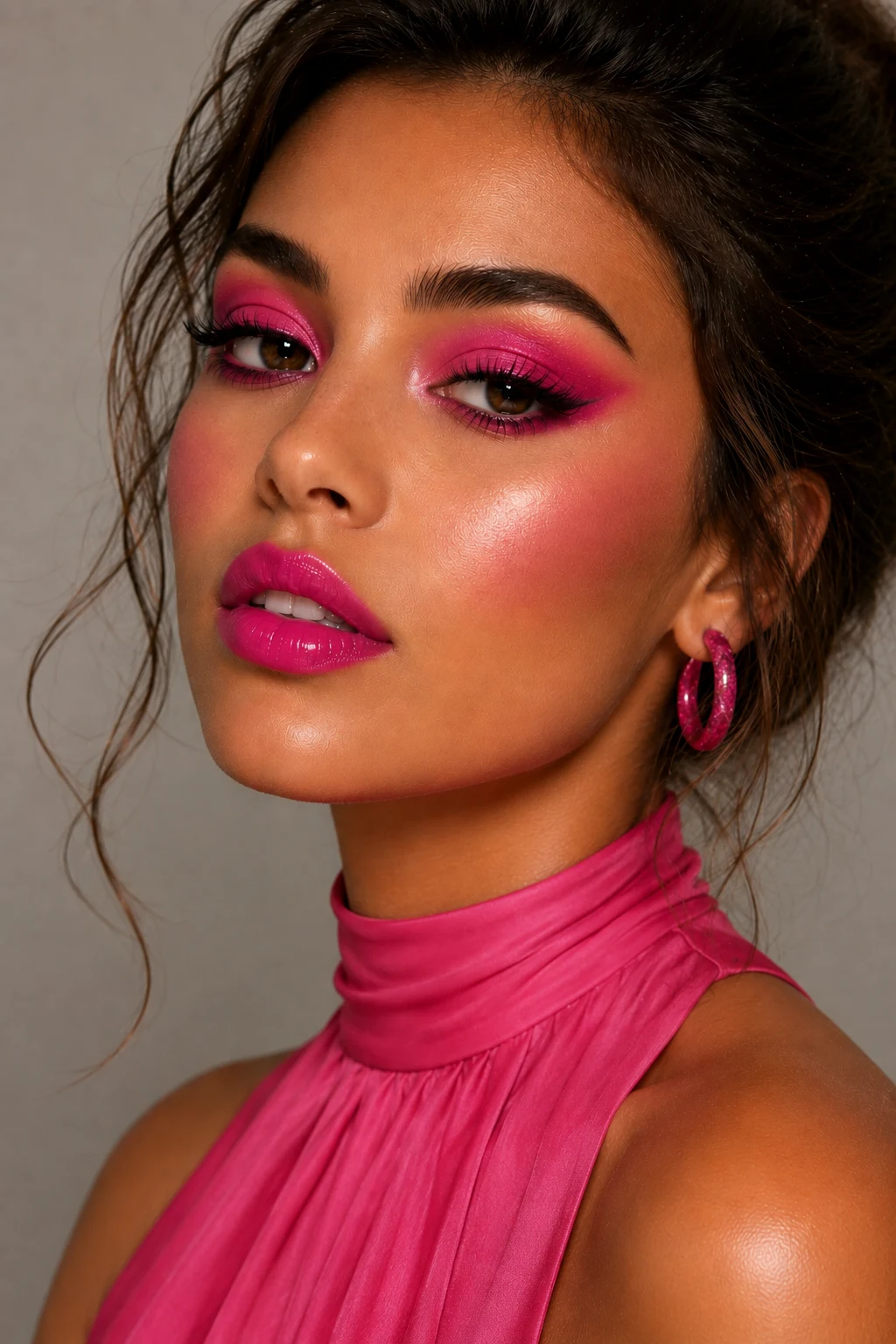 Bold Monochromatic Colorful Makeup — colorful makeup style outfit