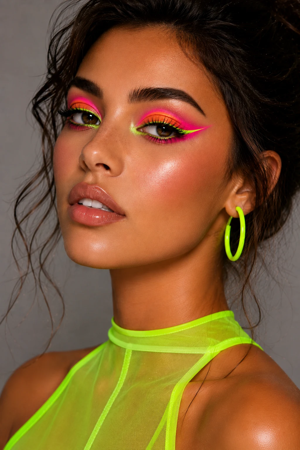 Neon Pop Colorful Makeup — colorful makeup style outfit